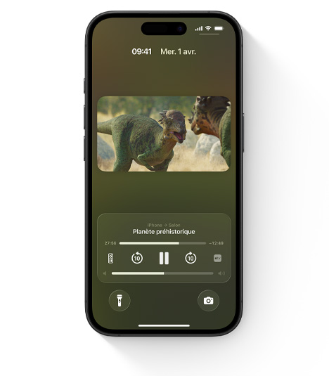 iPhone affichant les commandes intégrées pour Apple TV